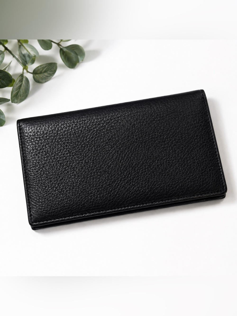 Osgoode Marley Black Leather Bifold Hipster Long Wallet 7.5”